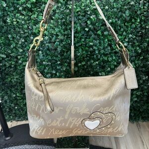 Coach Poppy Gold Designer Shoulder Bag